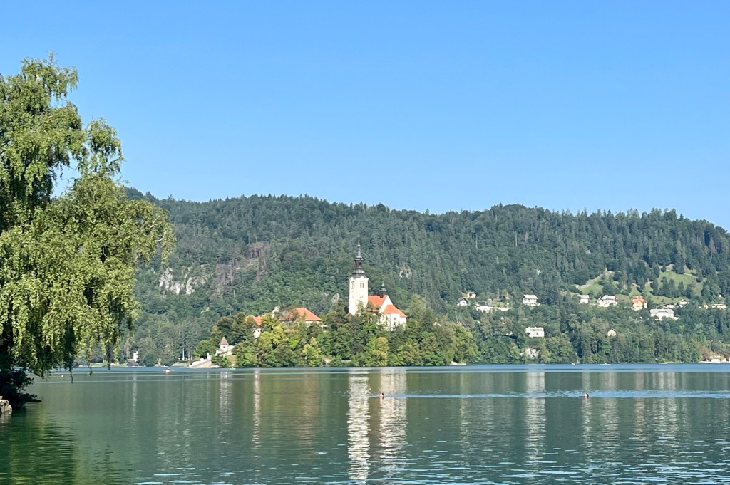 view of island on Lake Bled