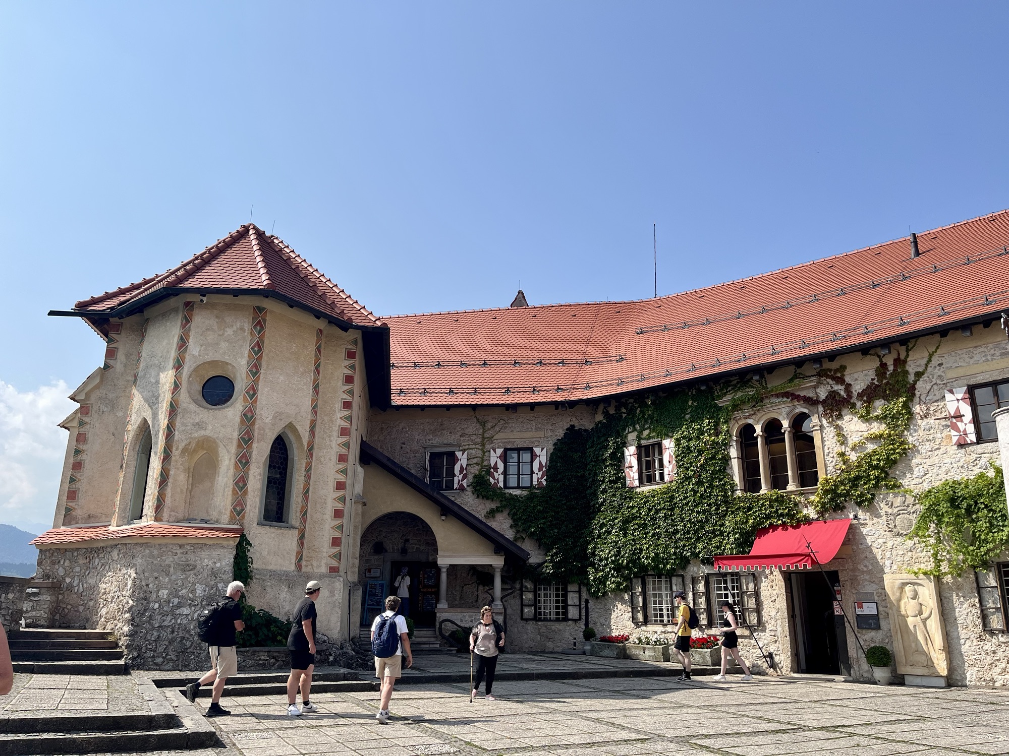 Bled Castle views inside courtyard
