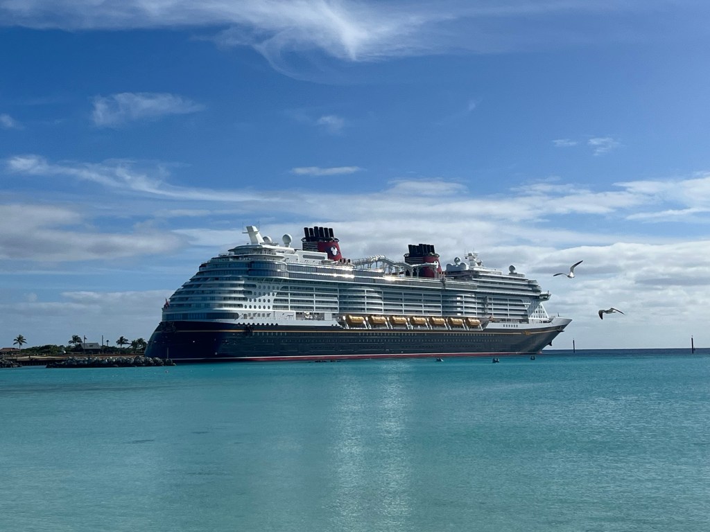 Disney Wish Ship at Castaway Cay