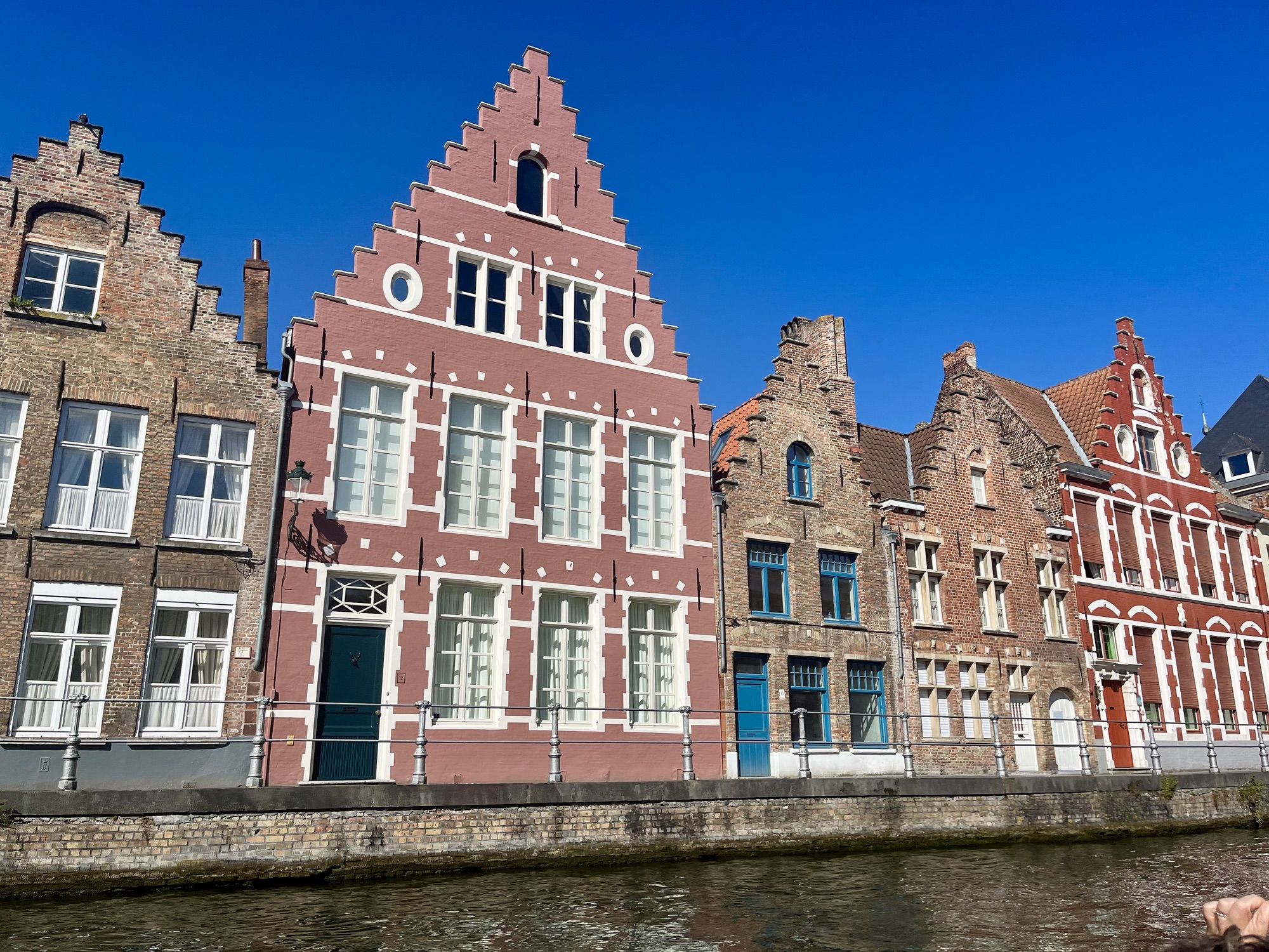 view from the canals in Bruges Belgium 