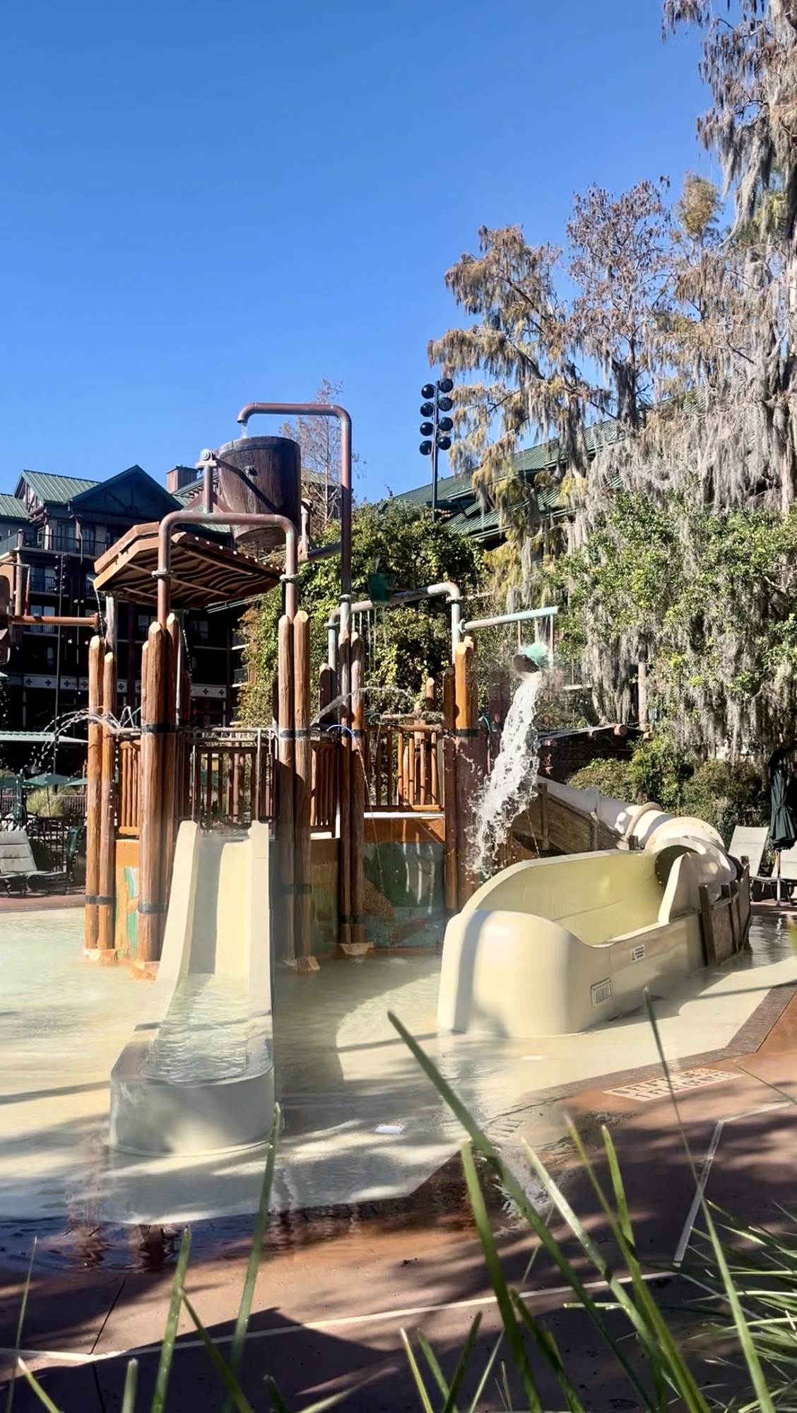 splash pad and playground at Wilderness Lodge in Disney World