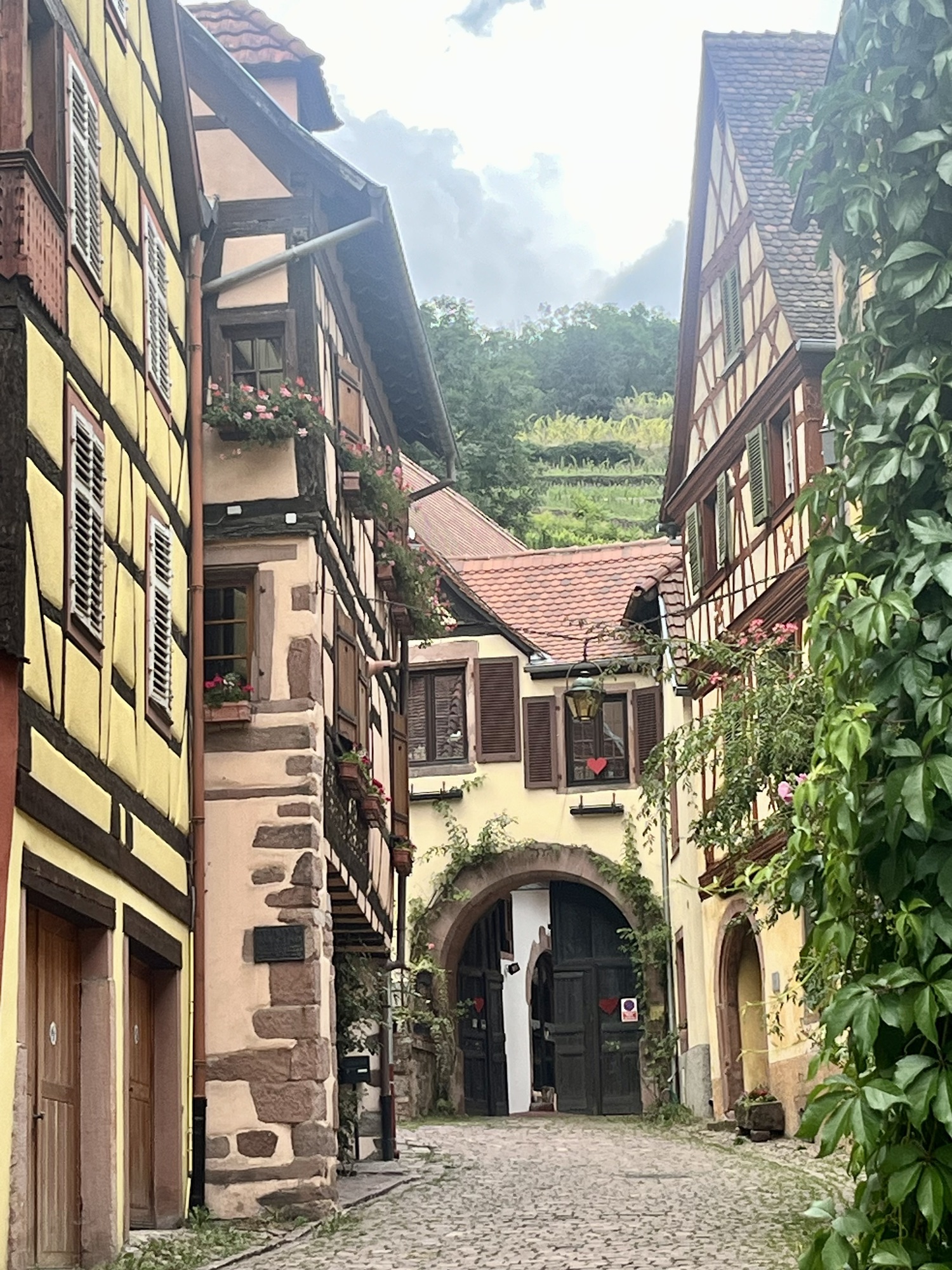 cobblestone streets in Kaysersberg France
